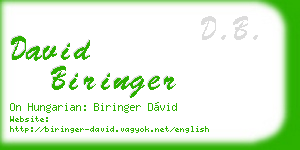 david biringer business card